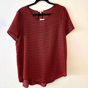 Red and black blouse